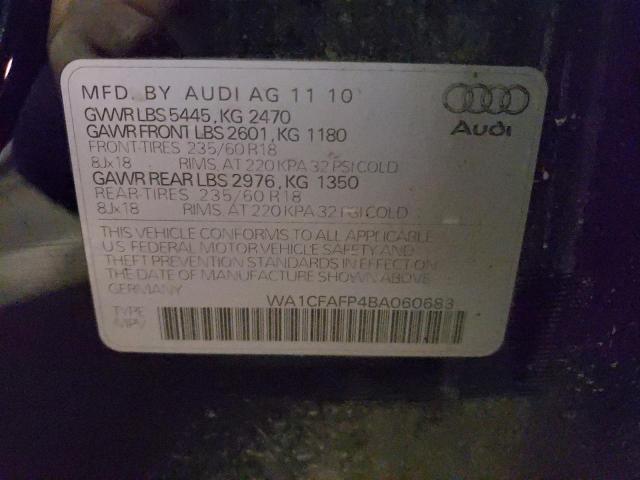 WA1CFAFP4BA060683 - 2011 AUDI Q5 PREMIUM BLACK photo 12