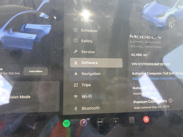 5YJYGDEE4MF287313 - 2021 TESLA MODEL Y Mavi fotoğraf 9