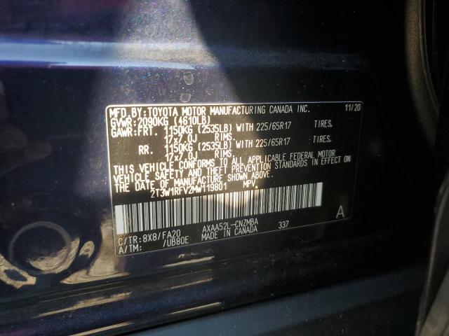 2T3W1RFV2MW119801 - 2021 TOYOTA RAV4 XLE ლურჯი ფოტო 14
