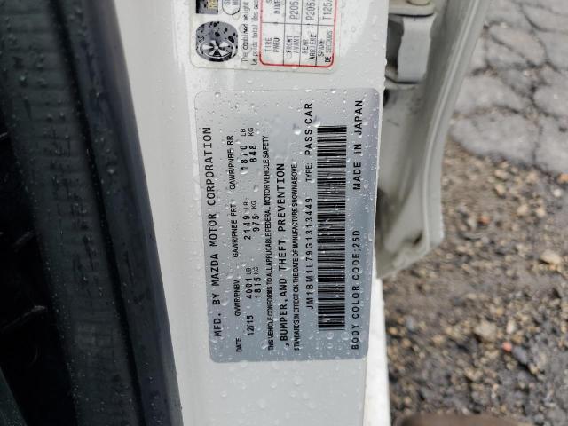 JM1BM1L79G1313449 - 2016 MAZDA 3 TOURING WHITE photo 12