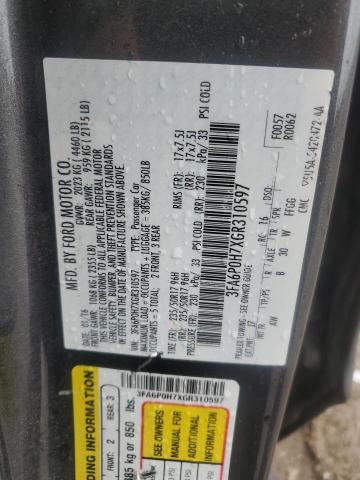 3FA6P0H7XGR310597 - 2016 FORD FUSION SE 灰色 照片 12