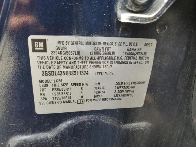 3GSDL43N88S511374 - 2008 SATURN VUE XE 蓝色 照片 13