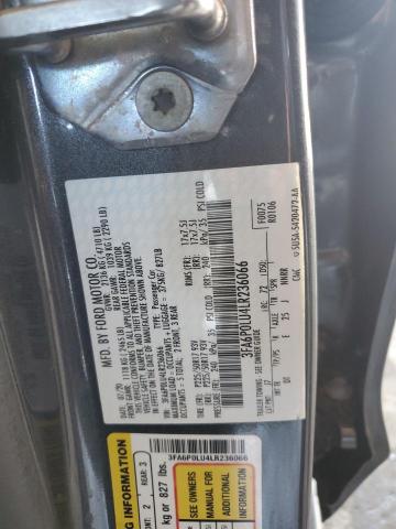 3FA6P0LU4LR236066 - 2020 FORD FUSION SE GRAY photo 12