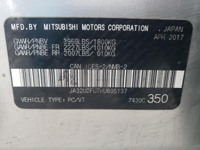 JA32U2FU7HU605137 - 2017 MITSUBISHI LANCER ES SILVER photo 12