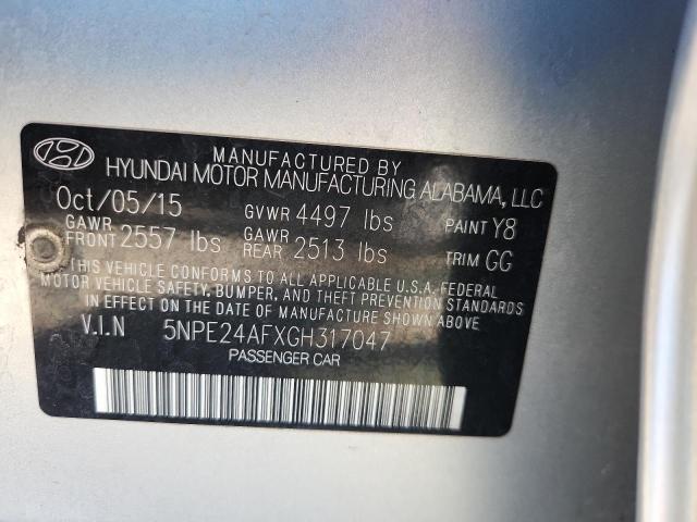 5NPE24AFXGH317047 - 2016 HYUNDAI SONATA SE SILVER photo 12