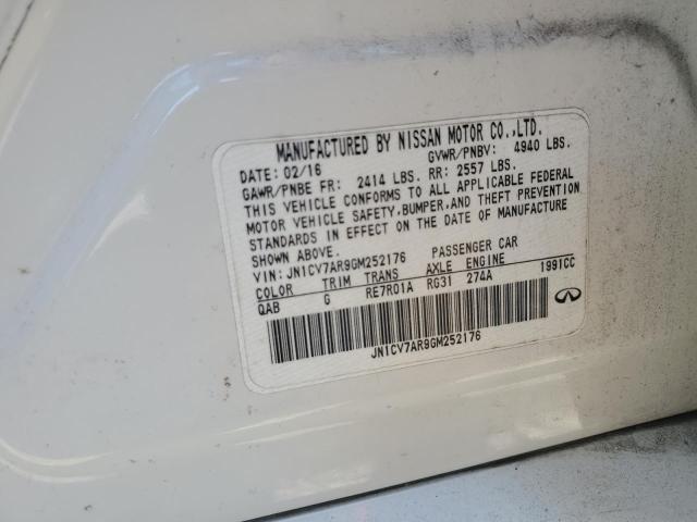 JN1CV7AR9GM252176 - 2016 INFINITI Q50 BASE თეთრი ფოტო 12