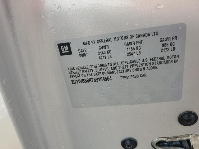 2G1WB58K789184564 - 2008 CHEVROLET IMPALA LS BEIGE photo 12