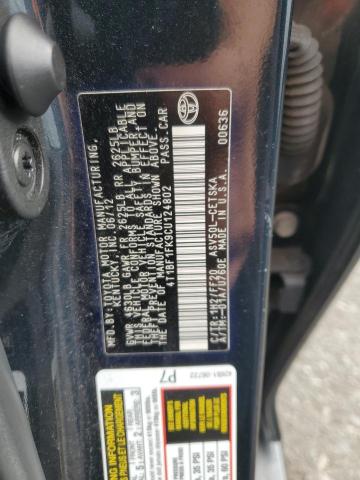 4T1BF1FK9CU124802 - 2012 TOYOTA CAMRY BASE Niebieski zdjęcie 13