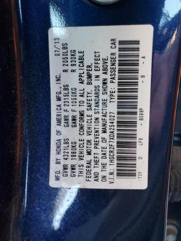 1HGCR2F7XDA254027 - 2013 HONDA ACCORD EX BLUE photo 13