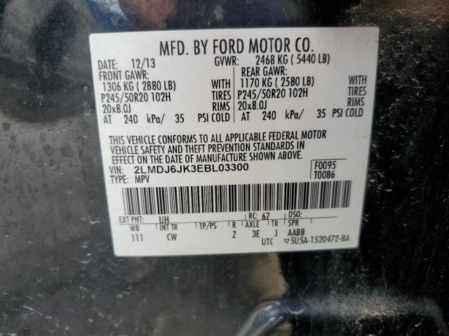 2LMDJ6JK3EBL03300 - 2014 LINCOLN MKX BLACK photo 13