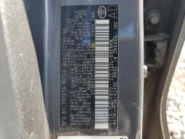 2T1KR32E25C467099 - 2005 TOYOTA COROLLA MA XR GRAY photo 12