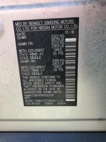 KNMAT2MV9GP652209 - 2016 NISSAN ROGUE S ვერცხლისფერი ფოტო 14