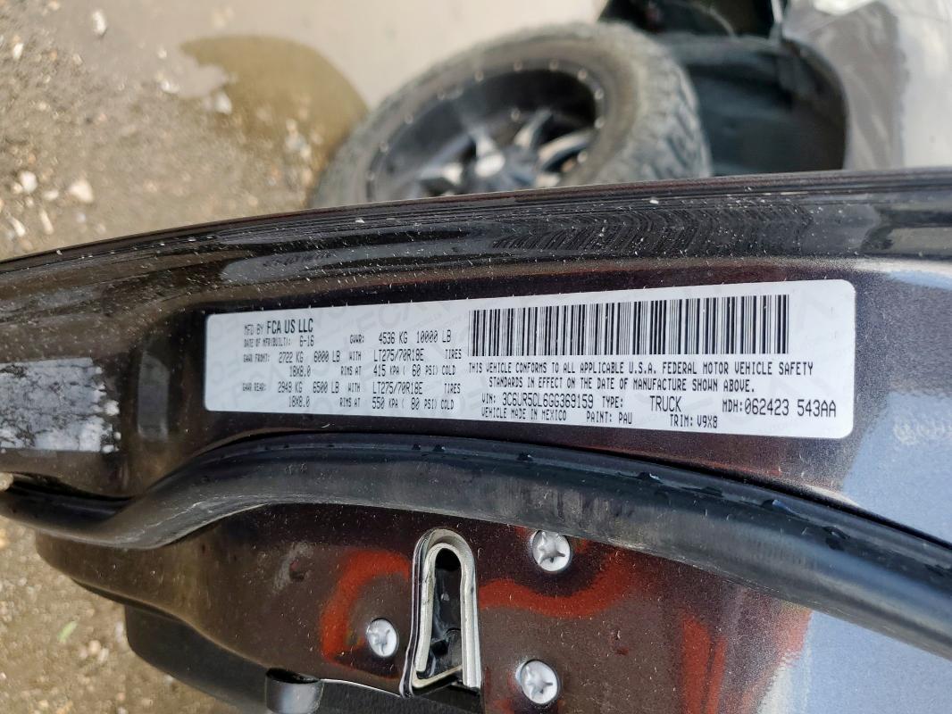 3C6UR5CL6GG369159 - 2016 RAM 2500 ST გრაფიტი ფოტო 12