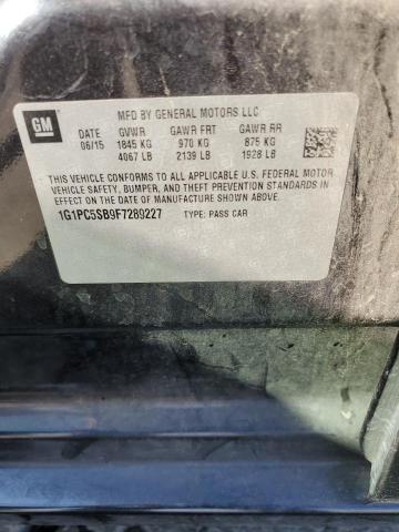 1G1PC5SB9F7289227 - 2015 CHEVROLET CRUZE LT BLACK photo 12