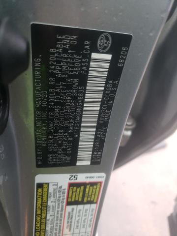 4T1F31AK6MU548635 - 2021 TOYOTA CAMRY XLE GRAY photo 12