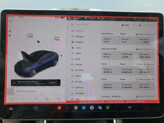 5YJ3E1EB4JF072319 - 2018 TESLA MODEL 3 Mavi foto 9