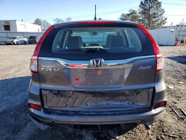 2HKRM4H31FH611118 - 2015 HONDA CR-V LX GRAY photo 6