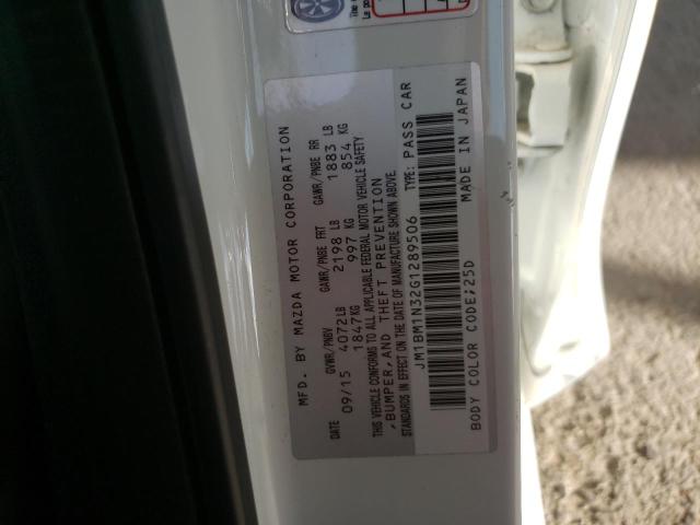 JM1BM1N32G1289506 - 2016 MAZDA 3 GRAND TOURING WHITE photo 12