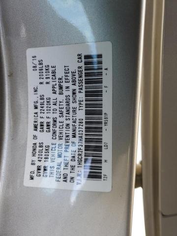 1HGCR2F37HA037280 - 2017 HONDA ACCORD LX 金色 照片 13