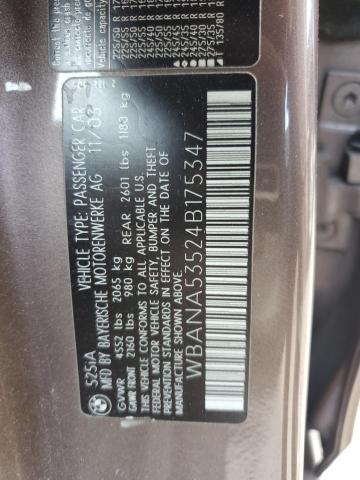 WBANA53524B175347 - 2004 BMW 525 I GRAY photo 12