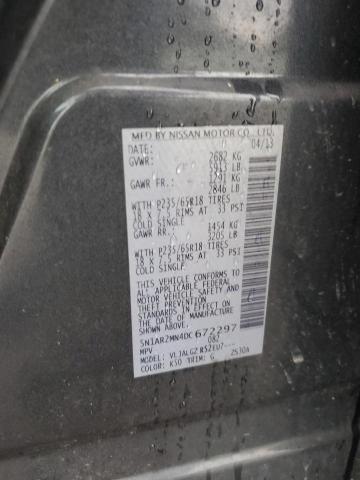 5N1AR2MN4DC672297 - 2013 NISSAN PATHFINDER S Сұр фото 13