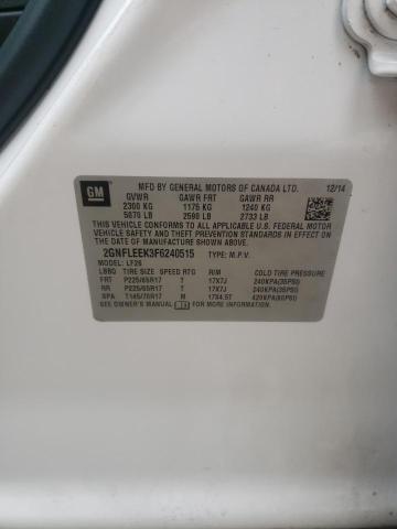 2GNFLEEK3F6240515 - 2015 CHEVROLET EQUINOX LS WHITE photo 13