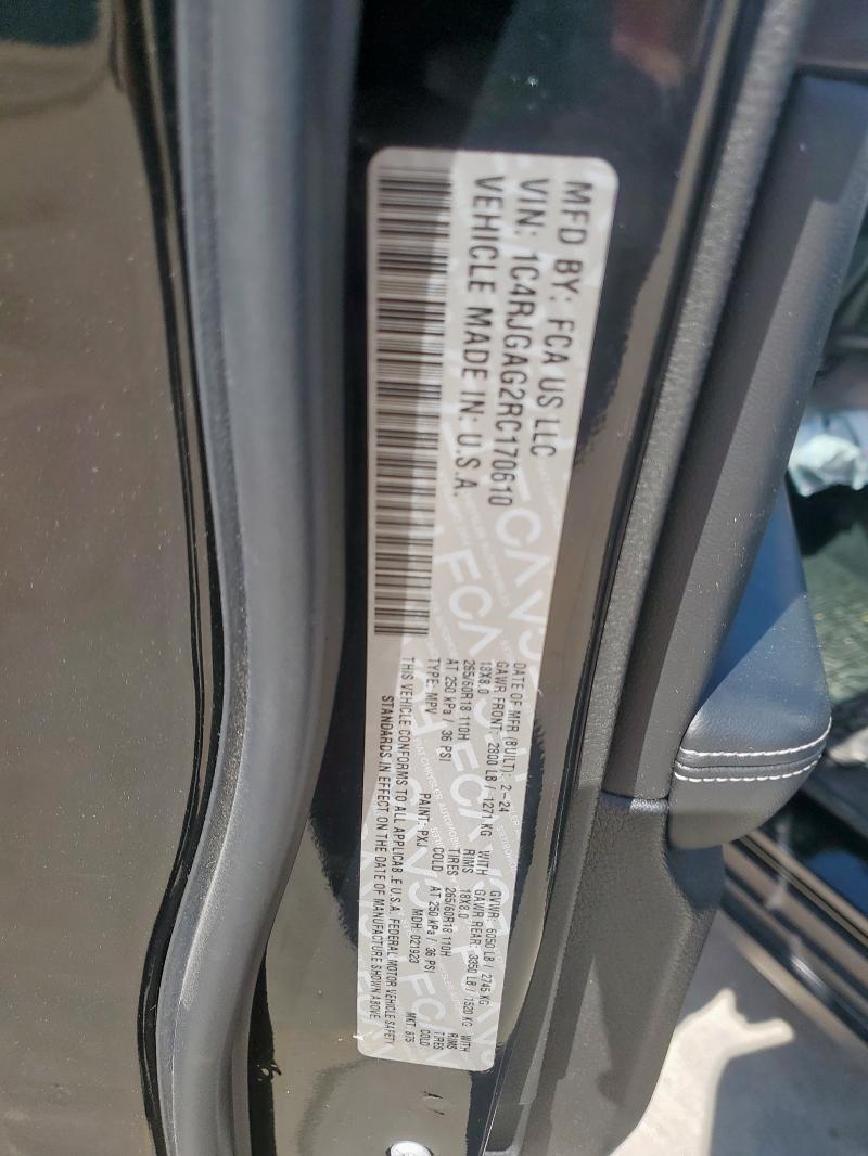 1C4RJGAG2RC170610 - 2024 JEEP GRAND CHER LAREDO Schwarz Foto 12