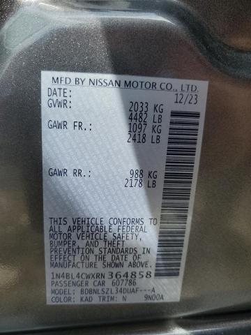 1N4BL4CWXRN364858 - 2024 NISSAN ALTIMA SR ნაცრისფერი ფოტო 12