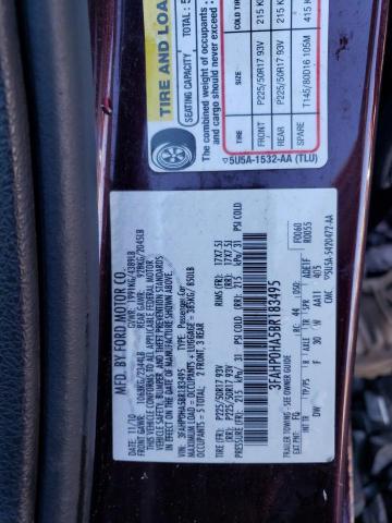 3FAHP0HA5BR183495 - 2011 FORD FUSION SE BURGUNDY photo 12