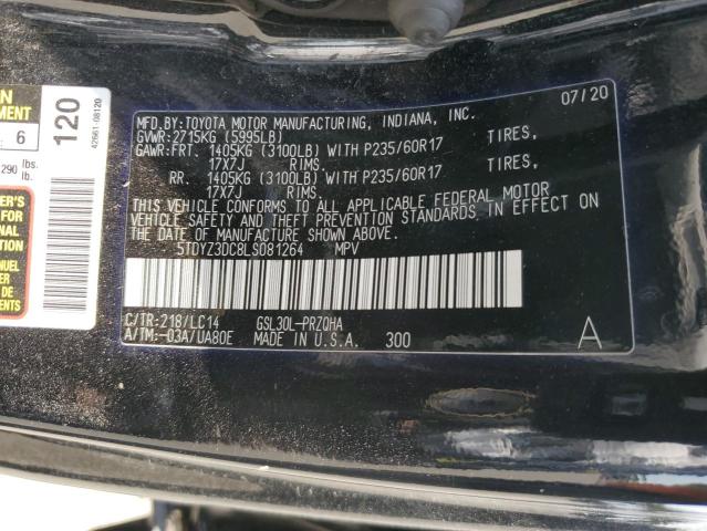 5TDYZ3DC8LS081264 - 2020 TOYOTA SIENNA XLE BLACK photo 14