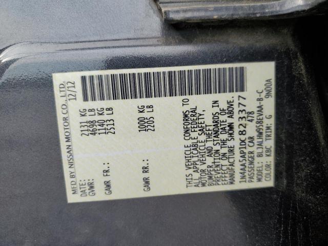 1N4AA5AP1DC823377 - 2013 NISSAN MAXIMA S GRAY photo 13