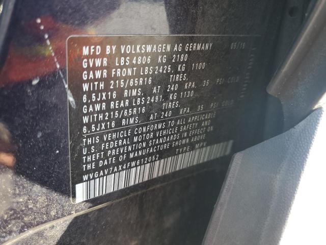 WVGAV7AX4FW612052 - 2015 VOLKSWAGEN TIGUAN S BLUE photo 13