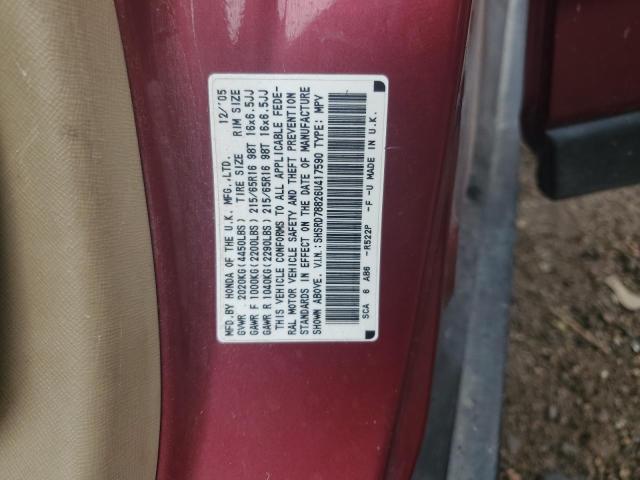 SHSRD78826U417590 - 2006 HONDA CR-V EX მუქწითელი ფოტო 14