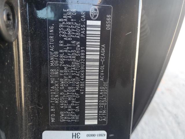 4T1BE46K69U328891 - 2009 TOYOTA CAMRY BASE 黑色 照片 12