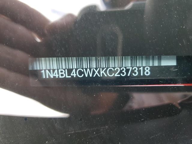 1N4BL4CWXKC237318 - 2019 NISSAN ALTIMA SR أحمر صورة 12