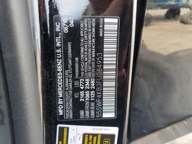 55SWF4KB3FU084953 - 2015 MERCEDES-BENZ C 300 4MATIC BLACK photo 12