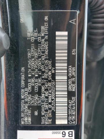 JTEZU5JRXB5031067 - 2011 TOYOTA 4RUNNER SR5 შავი ფოტო 13