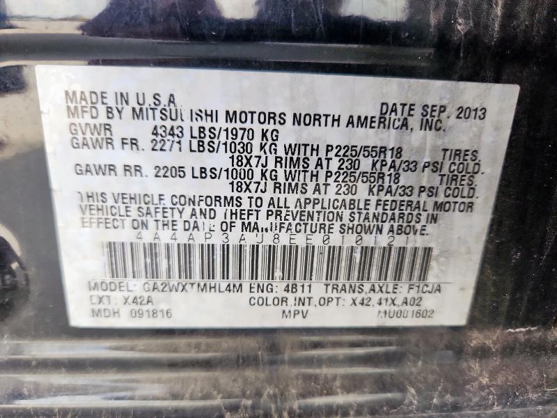 4A4AP3AU8EE010121 - 2014 MITSUBISHI OUTLANDER ES BLACK photo 13