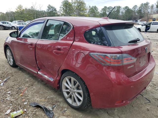 JTHKD5BH5B2008114 - 2011 LEXUS CT 200 BURGUNDY photo 2