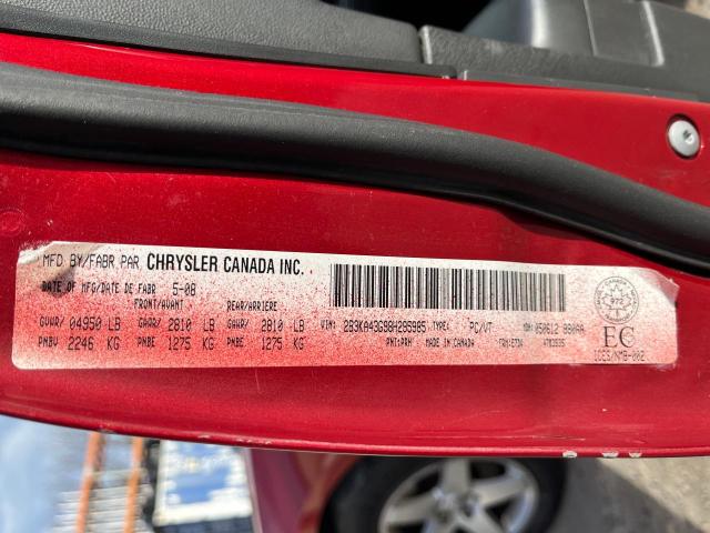 2B3KA43G98H295985 - 2008 DODGE CHARGER RED photo 10