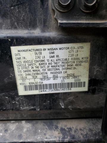 1N4AL21E98N540596 - 2008 NISSAN ALTIMA 2.5 BLACK photo 12