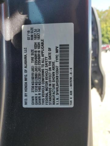 5FNRL6H53KB133647 - 2019 HONDA ODYSSEY EX Gris photo 13
