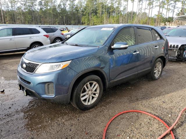 5XYKT3A64EG453351 - 2014 KIA SORENTO LX BLUE photo 1