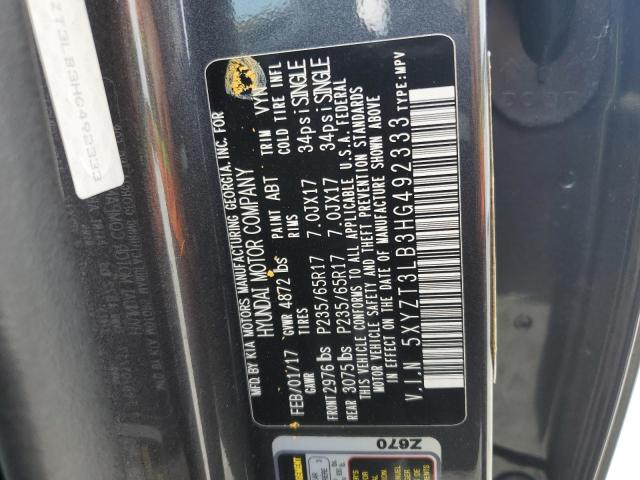 5XYZT3LB3HG492333 - 2017 HYUNDAI SANTA FE S GRAY photo 13