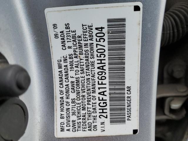 2HGFA1F69AH507504 - 2010 HONDA CIVIC LX-S فضي صورة 13