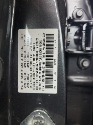1HGCP2F89BA107399 - 2011 HONDA ACCORD EXL Argent photo 12