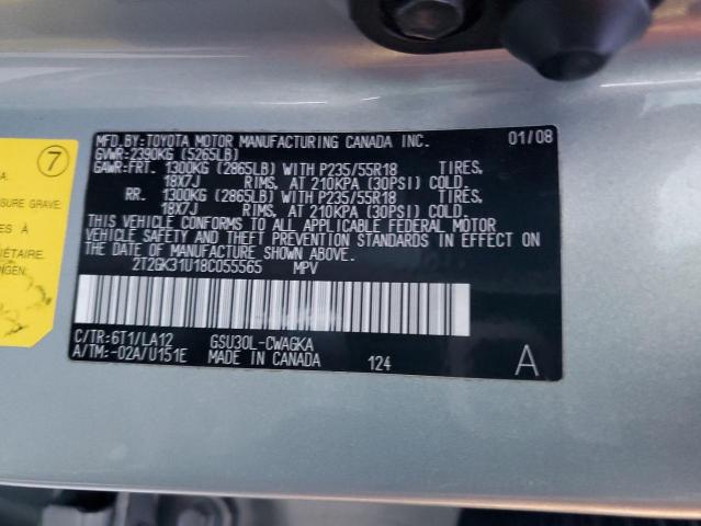 2T2GK31U18C055565 - 2008 LEXUS RX 350 SILVER photo 13