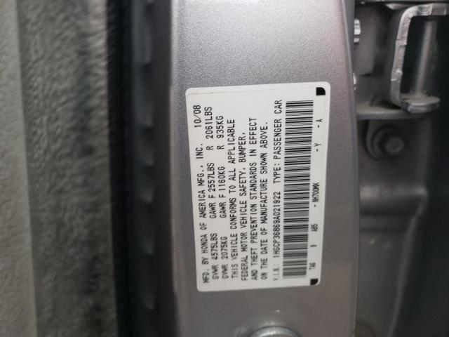 1HGCP36869A021922 - 2009 HONDA ACCORD EXL SILVER photo 12