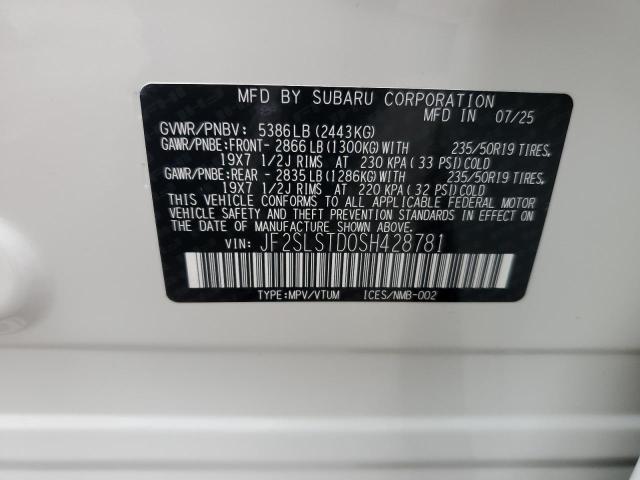 JF2SLSTD0SH428781 - 2025 SUBARU FORESTER TOURING Blanco foto 13