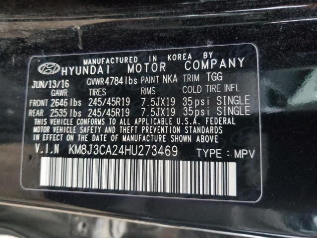 KM8J3CA24HU273469 - 2017 HYUNDAI TUCSON LIMITED BLACK photo 14